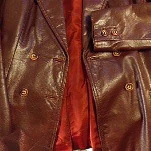Etienne Aigner lady's vintage burgundy leather blazer jacket